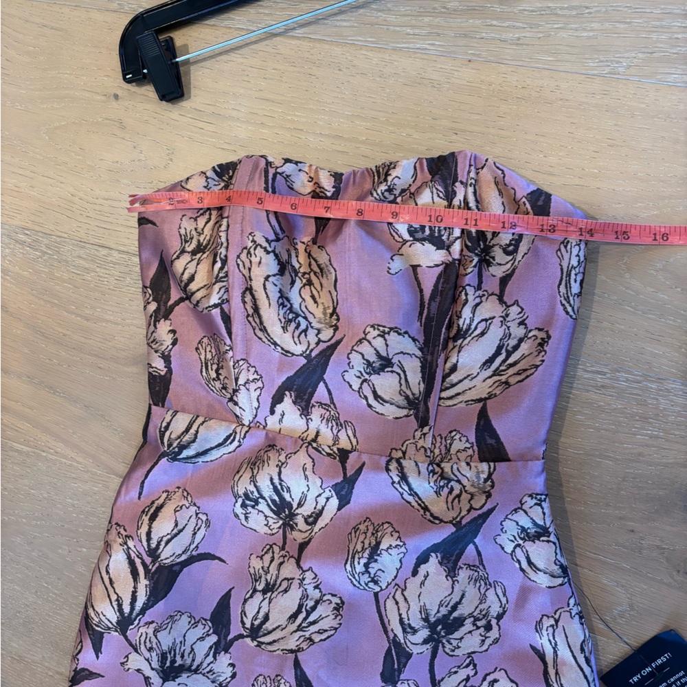 NWT Lulus Gowning Around Mauve Floral Jacquard Strapless Maxi Dress XS Gown - Picture 13 of 16
